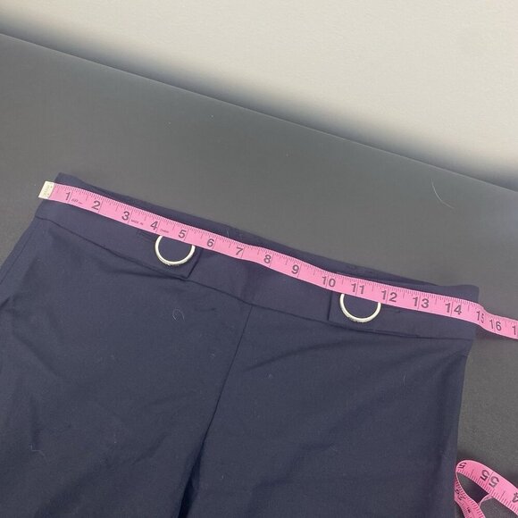 Tory Burch Women's Sailor Wide Leg Trousers Size 2 Navy Blue Small Hole - Picture 8 of 12